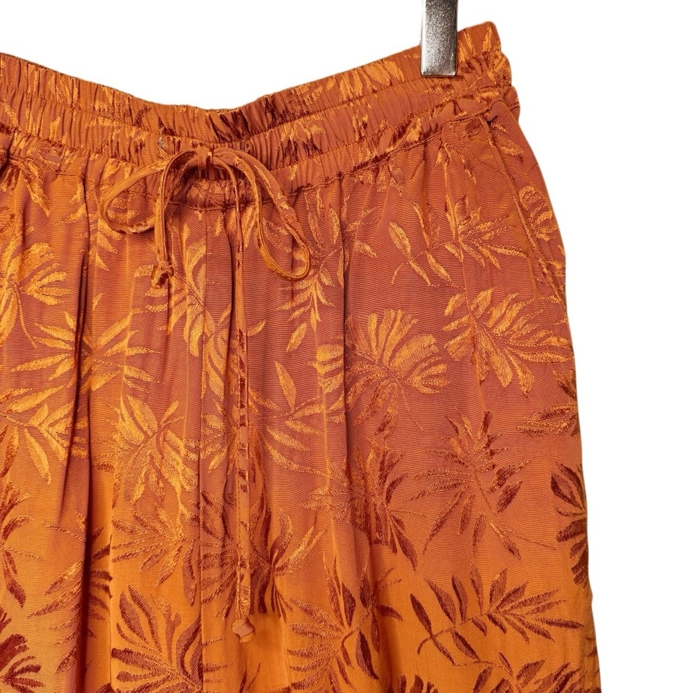 L*Space In Your Dreams Rust Floral Satin Lounge Resort Pants Pajama Sz S - Picture 5 of 13